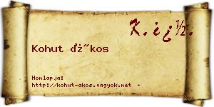 Kohut Ákos névjegykártya